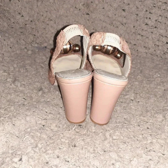 RICHARD TYLER-Vintage-Riesling Reptile Beaded Brown High Heel-SZ6.5/7-Excellent - Picture 5 of 7